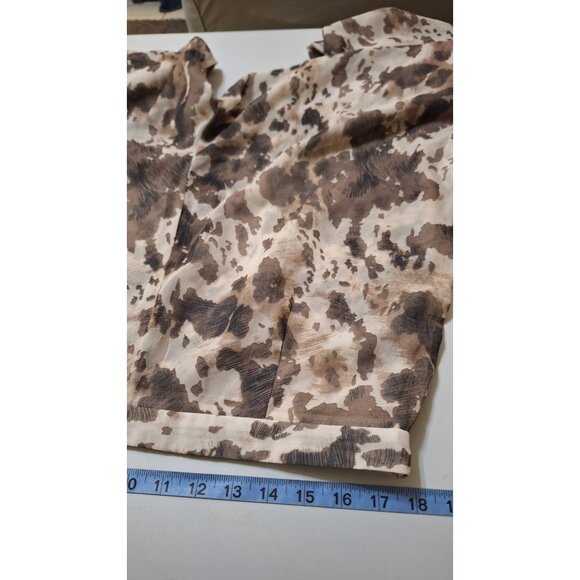 Pretty‎ Little Thing Sheer Brown Cow Print Beach Wide Leg Pants Size 14 Resort - Picture 7 of 13